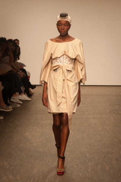 Isabel Vollrath arbeitete mit Pastelltönen, mit kräftigem Coral und Navy, aber durchgehend auch mit Schwarz und Weiß (Kristjan Czako Visual Impact)