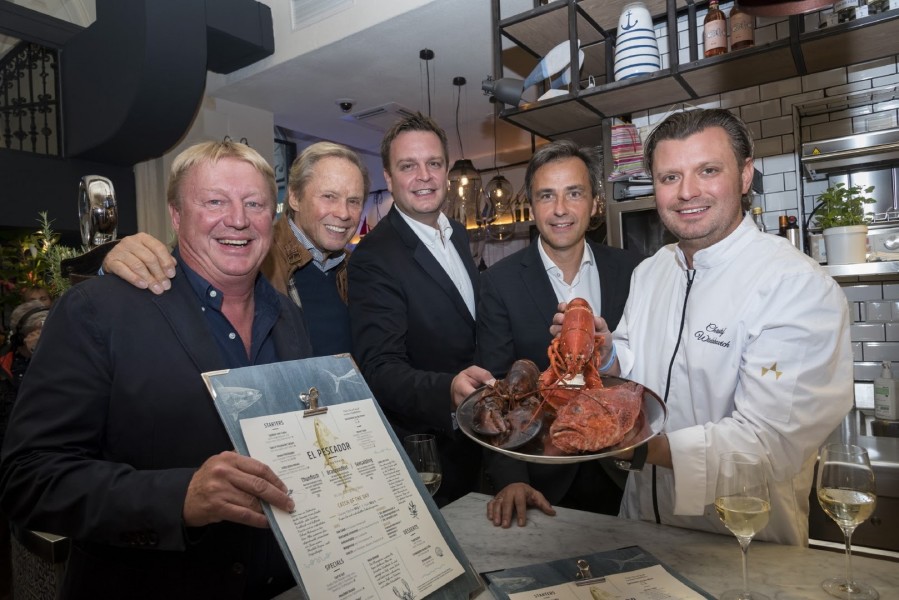 Für das EL PESCADOR wurden nur die besten heimischen Fischproduzenten, aber auch überregionale Produzenten im Alpe Adria Raum als Partner gewonnen. Franz Grossauer, Peter Kraus, Robert Grossauer, Bürgermeister Siegfried Nagl und Christof Widakovich (Foto Werner Krug) 