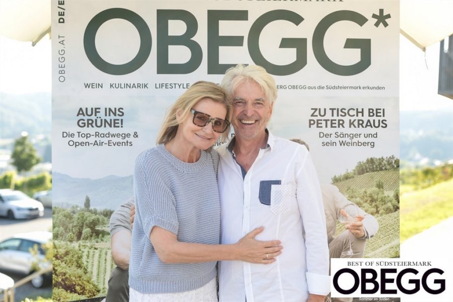 Beim exklusiven LOISIUM meets OBEGG Schlossbergfest im LOISIUM Wine&Spa Resort in Ehrenhausen. Im Bild Journalist & Publisher www.hedigrager.com mit Autor Reinhard Sudy. (Foto Simon Fortmüller)