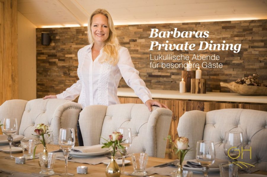 "Barbaras Private Dining" - lukullische Abende für besondere Gäste. (Foto Golden Hill Country Chalets & Suites)