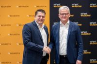 Lukas Schinko, Vorstandsvorsitzender der Neuroth-Gruppe, und Fritz Wutscher, Inhaber und Geschäftsführer von sehen!wutscher, setzen auf gemeinsame Optik- und Hörakustik-Standorte. (Foto Neuroth)