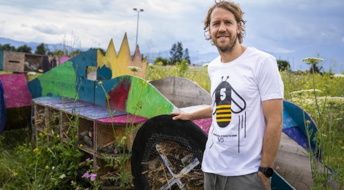 Sebastian Vettel schafft neuen Lebensraum für Honigbienen mit seinem persönlichen „Bienenstock der Zukunft“