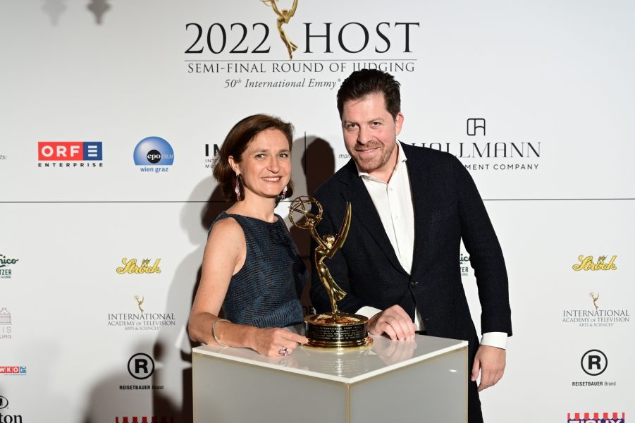 International Emmy Awards 2022: Katharina Jeschke (IMZ Internationale Music + Media Centre), Daniel Serafin (Esterházy Kulturbetriebe). (Foto leisure communications / Christian Jobst)