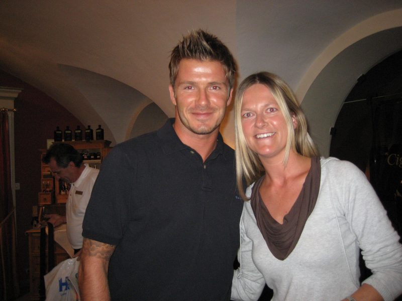 Mit David Beckham und Real Madrid war Natascha Groess im Trainingslager. (Foto privat)