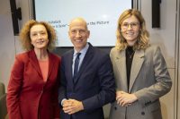 Heldinnen in Serie: Konstanze Breitebner, Generalsekretärin Eva Landrichtinger und Bundesminister Martin Kocher. (Foto Jürgen Hammerschmid)