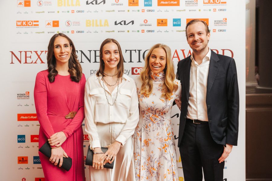 Gala-Nacht des "Next Generation Awards": Alexandra Fellner, Desiree, Jenny Magin und Niki Fellner. (Foto Philipp Lipiarski)