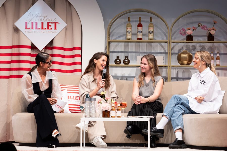 In einem Panel Talk sprach Host Rabea Schif mit Vanessa Mai, Sarah Emmerich und Karo Kauer über starke Marken und langfristige Erfolge. (Photo by Andreas Rentz/Getty Images for Les Ateliers Lillets 2024)
