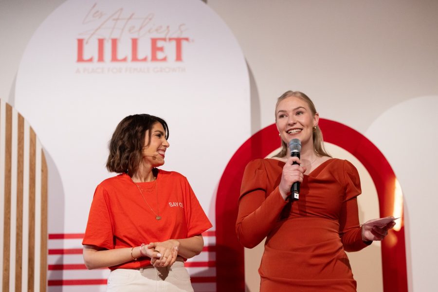"Les Ateliers Lillet - A place for female growth": Anna Wolfers und Fee Zimmermann. (Photo by Andreas Rentz/Getty Images for Les Ateliers Lillets 2024)