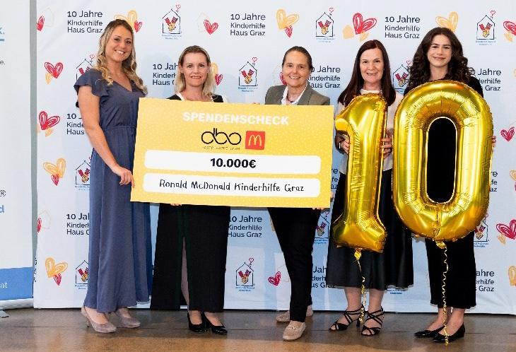 Das Kinderhilfe Haus Graz freute sich über die großzügige Spende in der Höhe von 10.000 Euro vom Grazer McDonald’s Franchisenehmer Daniel Boaje. (Foto Barbara Zapfl)