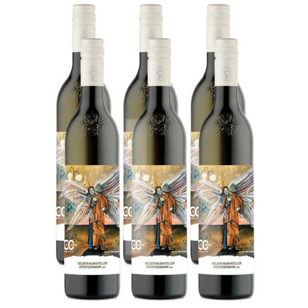 100 Jahre-Jubiläum der Caritas Steiermark - Neben der Zotter-Schokolade gibt es auch herrlichen gelben Muskateller vom Weingut Schloss Seggau - und ein Euro vom Kaufpreis für eine Flasche geht an die Caritas Steiermark. (Foto Stefan Pajman)