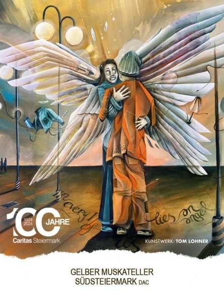 Das Werk „In jedem von uns steckt ein Engel“ verweist in kraftvoller, inspirierender Gestaltung auf das mögliche Gute in jedem Menschen hin. (Foto Lohner)