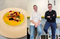 Spitzenkoch Patrick Faist aus dem Restaurant Broadmoar zu Gast im angesagten Kabuff Bistro in Graz. Julia Schnabl (Kabuff) und Birgit Preschan (Broadmoar). (Foto Broadmoar / Kabuff)