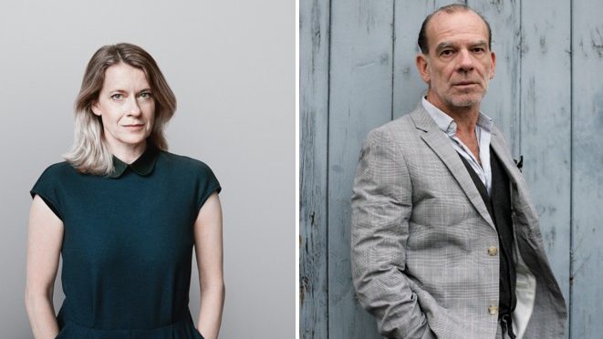 Caroline Peters und Martin Wuttke in GEFÄHRLICHE LIEBSCHAFTEN im Burgtheater