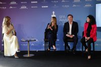 28. SPA AWARDS: Frauke Ludowig, Princess Madeleine of Sweden, Duchess of Hälsingland and Gästrikland, Christopher O’Neill and Tina Müller. (Photo by Isa Foltin/Getty Images for Ad Alliance)