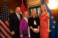 Viennese Opera Ball New York: Daniel Serafin, Agnes Husslein-Arco, Ingrid Flick und Silvia Frieser. (Foto Charles Wills / leisure communications)