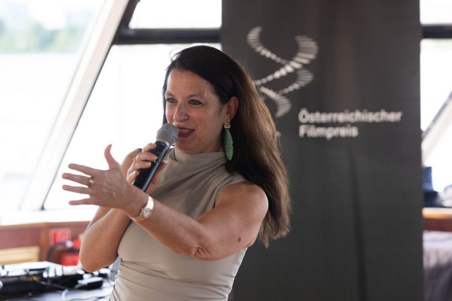 Österreichischer Filmpreis 2025: Abend der Nominierten auf der DDSG MS Elisabeth. Akademie-Geschäftsführerin Katharina Albrecht freute sich auf das 15-jährige Jubiläum des Österreichischen Filmpreises. (Foto eSeL)