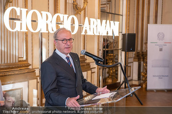Giorgio Armani Empfang in der Italienischen Botschaft in Wien: Botschafter Giovanni Pugliese. (Foto Andreas Tischler)