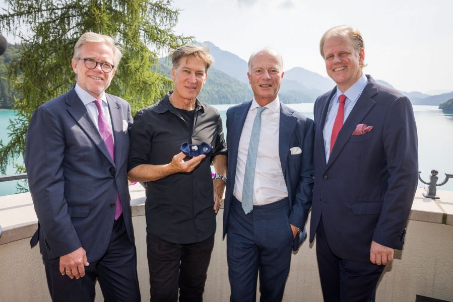 Schmuckbrunch der Juweliere A.E. KÖCHERT: Christoph Köchert, Tobias Moretti, Wolfgang Köchert und Christoph Köchert. (Foto A.E. KÖCHERT/Wildbild)