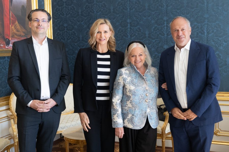 Pressekonferenz KURIER ROMY 2025 im Palais Coburg: Georg Leyrer, Veronica Ferres, Brigitte Kren und Richard Grasl. (Foto KURIER / Jürg Christandl)