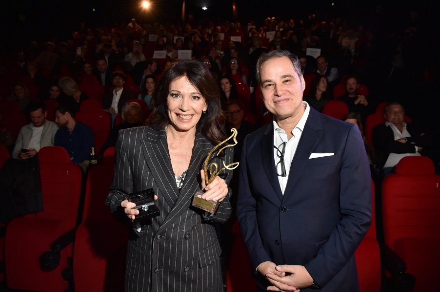 Eröffnung Filmfestival Kitzbühel 2025. Ehrenpreis für Iris Berben, im Bild mit Festivalleiter Markus Mörth. (Foto BrauerPhotos / Goran Nitschke)