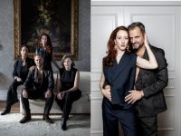 Drei neue Frauen im Leben des Jedermann 2026:&nbsp;Daniela Ziegler (Jedermanns Mutter), Philipp Hochmair (Jedermann), Roxane Duran (Buhlschaft) und Sylvie Rohrer (Ein armer Nachbar/Werke). (Foto Julia Stix)