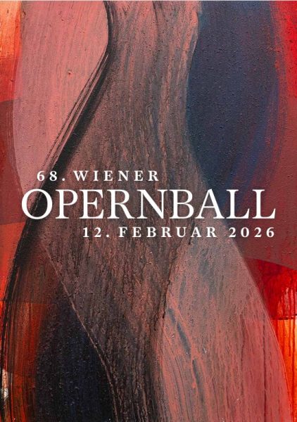 Opernballplakat 2026. (© Arnulf Rainer, Foto Xavier Gutiérrez)