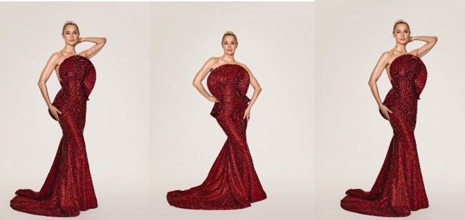 Opernball 2026: Silvia Schneider setzt ein Statement in Rubinrot