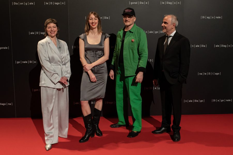 Eröffnung Diagonale 2026 mit dem Film ROSE von Markus Schleinzer eröffnet. Leitung Dominik Kamalzadeh und Claudia Slanar sowie Schauspielerin Caro Braun. (Foto Diagonale / Miriam Raneburger)
