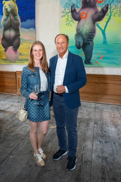 Ateliereröffnung Alex Kiessling in der historischen Kaiserwohnung in Laxenburg: Katharina Baumgartner und Ernst Minar. (Foto Andreas Tischler)