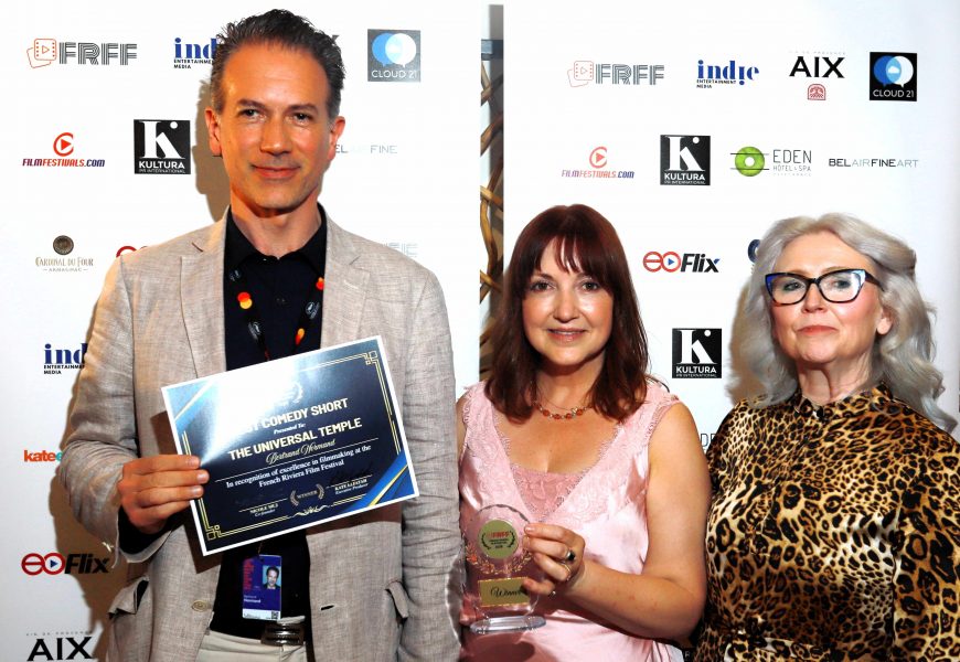 FRFF 2026: Filmmaker, Director und Producer Bertrand Normand, FRFF Co-Gründerin Nicole Muj, und Executive Producer Kate Elfatah. (Photos Erick Seban Meyer)