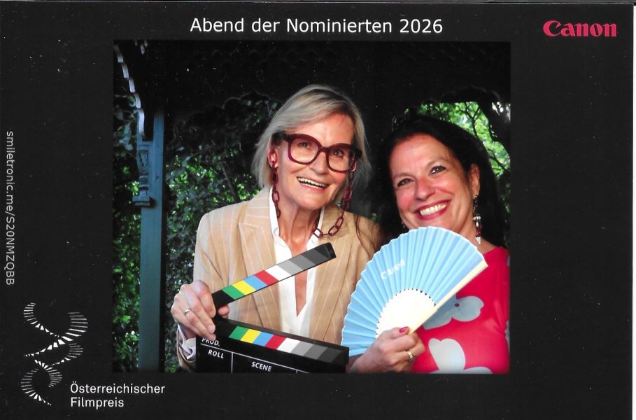 Abend der Nominierten für den Österreichischen Filmpreis: Katharina Albrecht und Hedi Grager. (Foto privat mit Canon Austria)